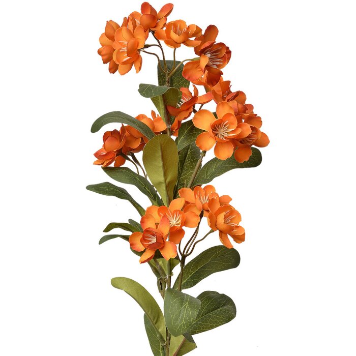 Clayre & Eef 6PL0344O Decoratieve Tak Bloemen Oranje Groen 17x14x70 cm