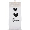 Clayre & Eef CTLBS-1 gastendoek 40x66 cm katoen wit met hartjes Love