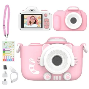 myFirst Camera 3 kindercamera 16 MP selfiefunctie roze met accessoires