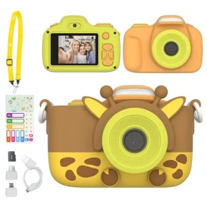 myFirst Camera 3 kindercamera 16MP geel met siliconen hoesje en accessoires