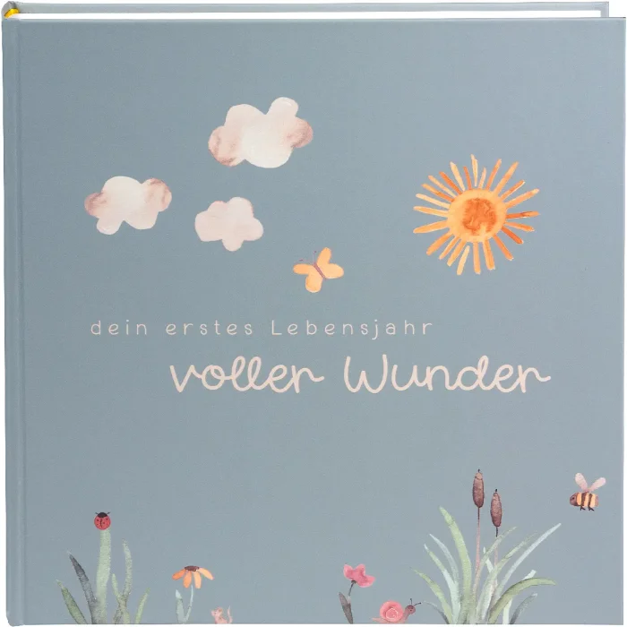 Goldbuch babyalbum vol verwondering weide saliegroen 30x31 cm 58 paginas glassine