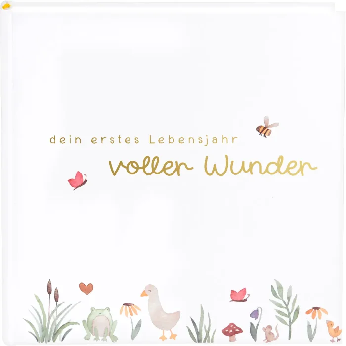 Goldbuch babyalbum vol verwondering weide wit 30x31 cm 58 paginas glassine