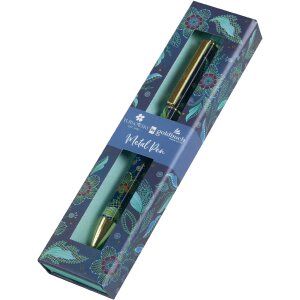 Goldbuch lievelingspen Natures Melody Blue Draaimechanisme met bloemmotief