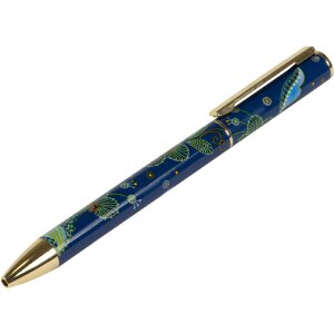 Goldbuch lievelingspen Natures Melody Blue Draaimechanisme met bloemmotief