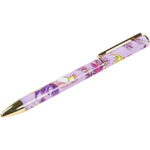 Goldbuch favoriete pen Insignia metaal biros bloemen goud paars roze