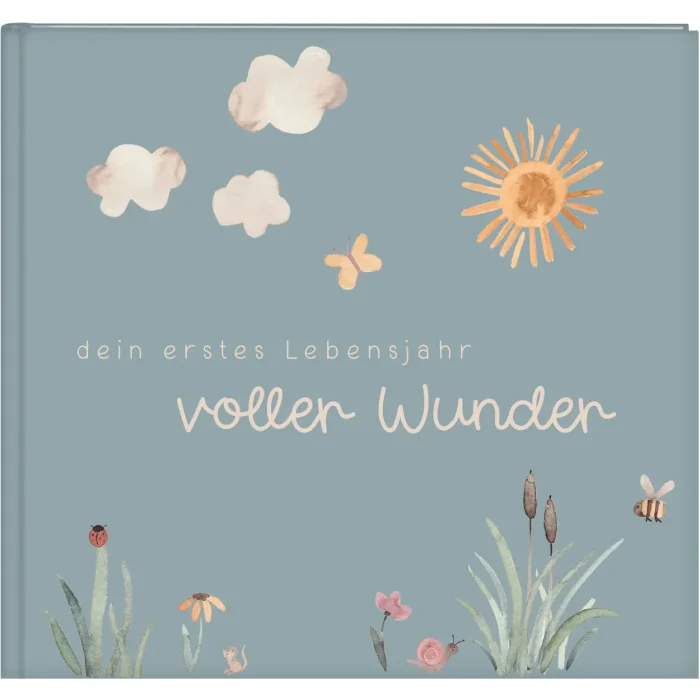 Goldbuch baby dagboek vol verwondering - weide salie groen 24x22 cm 100 paginas