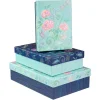 Goldbuch Kartonnen Dozenset Natures Melody Set van 3 Geschenkdozen Blauw Mint