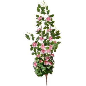 Clayre & Eef 6PL0346P Decoratie Tak Bloemen Roze Groen 25x15x87 cm