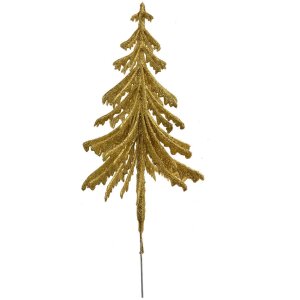 Clayre & Eef 65800 Decoratie Kerstboom Goud 17x8x37 cm