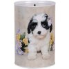 Clayre & Eef 6BL0161 Spaarpot Hond Bloemen Ø 10x15 cm