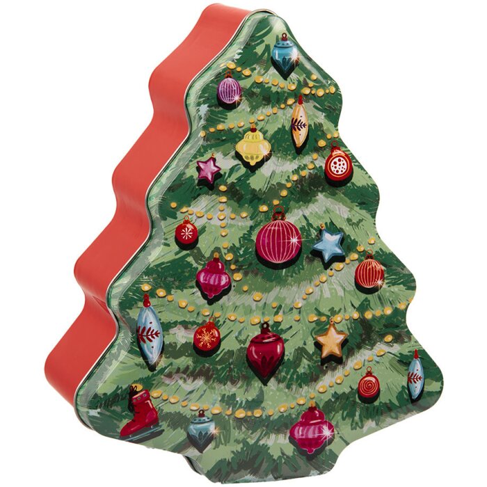 Clayre & Eef 6BL0154 Blikken Kerstboom Groen Rood 15x18x7 cm