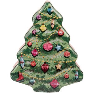 Clayre & Eef 6BL0154 Blikken Kerstboom Groen Rood 15x18x7 cm