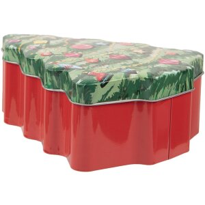 Clayre & Eef 6BL0154 Blikken Kerstboom Groen Rood 15x18x7 cm