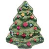 Clayre & Eef 6BL0154 Blikken Kerstboom Groen Rood 15x18x7 cm