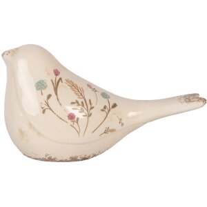 Clayre & Eef 6CE1952L Decoratie Vogel Keramiek Beige...