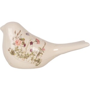 Clayre & Eef 6CE1953L Decoratieve Vogel Beige Bloemen...