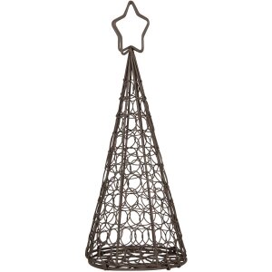 Clayre & Eef 6Y5703 Kerstboomdecoratie ijzer bruin Ø 13x32 cm landelijke stijl