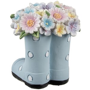 Clayre & Eef 6PR5180 Decoratie Laarzen Blauw 10x10x12 cm Landelijke stijl