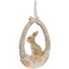 Clayre & Eef 6PR4403 Decoratiehanger Konijn Beige Oranje 7x2x10 cm