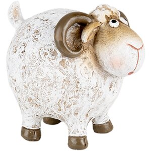 Clayre & Eef 6PR5274 Decoratie Schaap Wit Bruin 9x7x8 cm