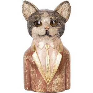 Clayre & Eef 6PR5096 Decoratieve Borstbeeld Kat Bruin...