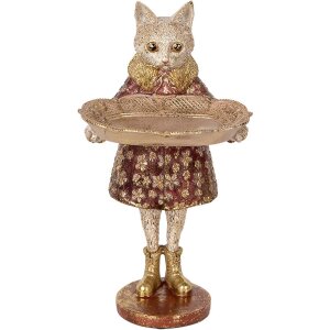 Clayre & Eef 6PR5142 Decoratieve Kat Beige Goud...