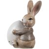 Clayre & Eef 6PR5265 Decoratief Konijn met Ei Bruin Wit 5x4x8 cm