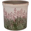 Clayre & Eef 6CE2017L Bloempot keramiek beige groen rood Ø 18x17 cm Landhuis