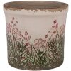 Clayre & Eef 6CE2017S Bloempot keramiek beige groen Ø 13x12 cm landelijke stijl