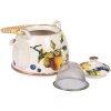 Clayre & Eef 6CETE0177 Theepot Keramiek Wit Geel 800 ml Retro Vintage