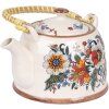 Clayre & Eef 6CETE0178 Theepot Keramiek 800 ml Wit Blauw Vintage Stijl