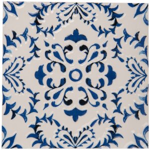 Clayre & Eef 6CE2053 Pannenmat Keramisch Wit Blauw...