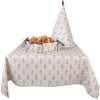 Clayre & Eef BNS47 Broodmand 35x35x8 cm Beige Grijs met konijntje motief