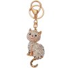 Juleeze JZKC0165 Sleutelhanger goud kat met strass 4x2x7 cm