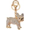 Juleeze JZKC0166 Sleutelhanger Bulldog Goud Strass 5x2x6 cm