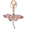 Juleeze JZKC0167 Sleutelhanger Dragonfly Goud Roze 6x1x8 cm