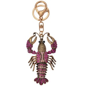 Juleeze JZKC0172 Sleutelhanger Lobster Goudkleurig Paars...