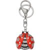 Juleeze JZKC0182 Sleutelhanger zilverkleurig met rood lieveheersbeestje 4x2x4 cm