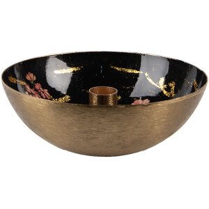 Clayre & Eef 65881 Kandelaar Goud Zwart Ø 17x6...