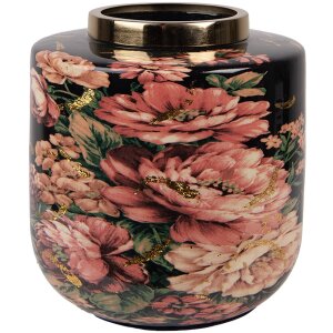 Clayre & Eef 65891 Dekoration Vase Schwarz Rosa...