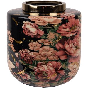 Clayre & Eef 65891 Dekoration Vase Schwarz Rosa...