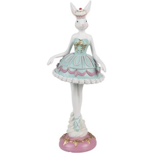 Clayre & Eef Decoratief Beeldje Konijn Ballerina Wit...