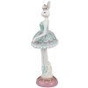 Clayre & Eef Decoratief Beeldje Konijn Ballerina Wit Groen Roze 9x8x23 cm