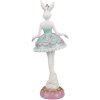 Clayre & Eef Decoratief Beeldje Konijn Ballerina Wit Groen Roze 9x8x23 cm