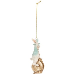 Clayre & Eef 6PR5711 Decoratie hangend konijn hanger 4x4x10 cm