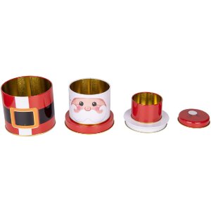 Clayre & Eef 6BL0135 Opbergdoos set van 3 ijzer met kerstdesign