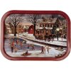 Clayre & Eef 6BL0136 Dienblad Vintage IJzer Rood 40x29 cm Wintermotief