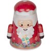 Clayre & Eef blikken doos kerstman 12x10x15 cm rood witte kerstdecoratie