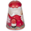 Clayre & Eef blikken doos kerstman 12x10x15 cm rood witte kerstdecoratie