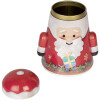 Clayre & Eef blikken doos kerstman 12x10x15 cm rood witte kerstdecoratie